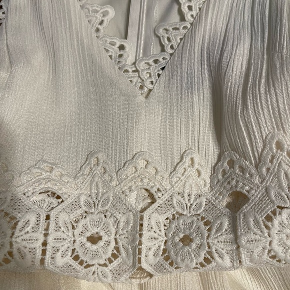 White Lace Crochet Cut Out Maxi Dress - Picture 13 of 13